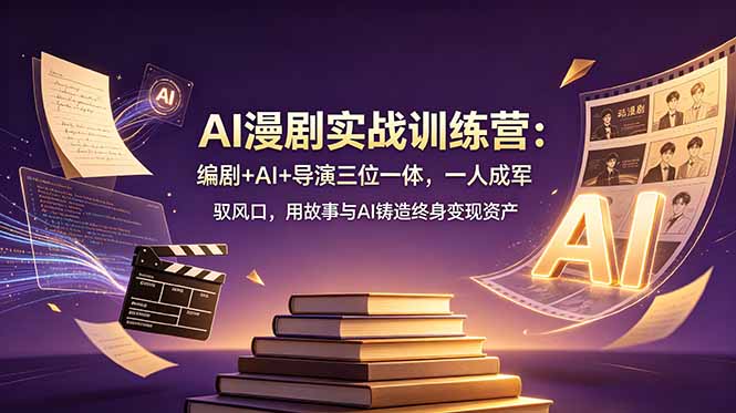 AI漫剧实战训练营：编剧+AI+导演三位一体，一人成军 驭风口，用故事与AI铸造终身变现资产-校睿铺