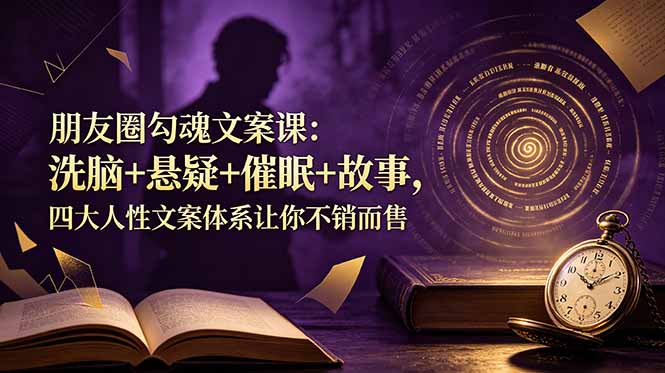 朋友圈勾魂文案课：洗脑+悬疑+催眠+故事，四大人性文案体系让你不销而售-校睿铺