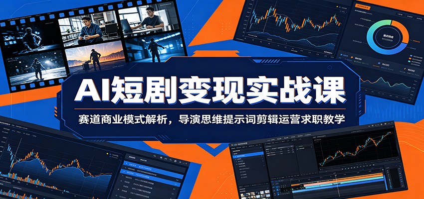 AI短剧变现实战课：赛道商业模式解析，导演思维提示词剪辑运营求职教学-校睿铺