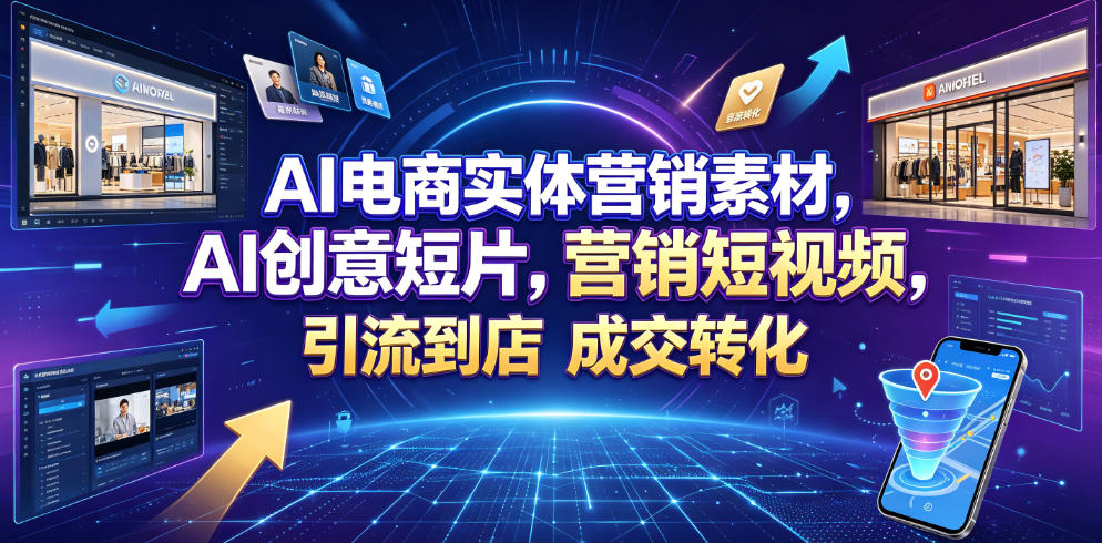 AI电商实体营销素材，AI创意短片，高效打造营销短视频，轻松引流到店，稳定提升门店客流与成交转化-校睿铺