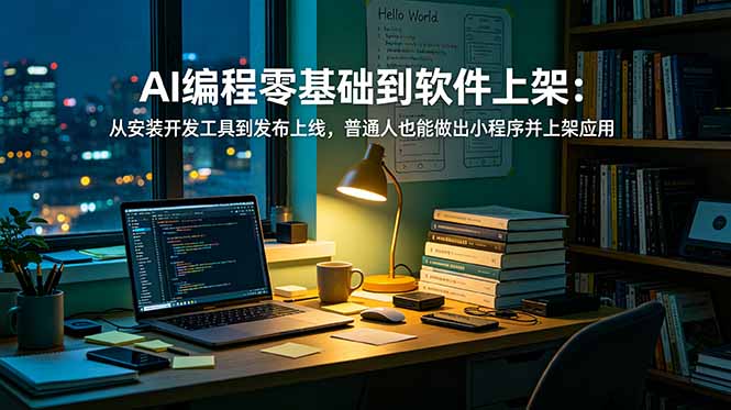 AI编程零基础到软件上架：从安装开发工具到发布上线，普通人也能做出小程序并上架应用商店-校睿铺