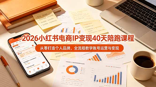 2026小红书电商IP变现40天陪跑课程-11期，从零打造个人品牌，全流程教学账号运营与变现-校睿铺