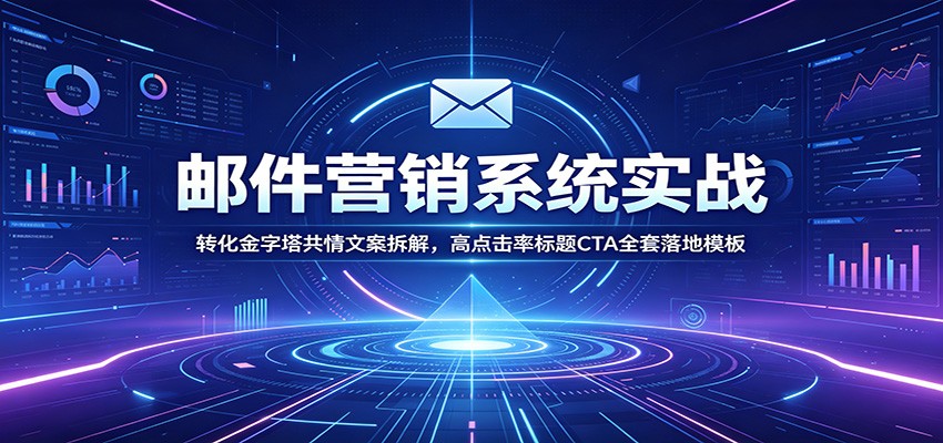 邮件营销系统实战：转化金字塔共情文案拆解，高点击率标题CTA全套落地模板-校睿铺