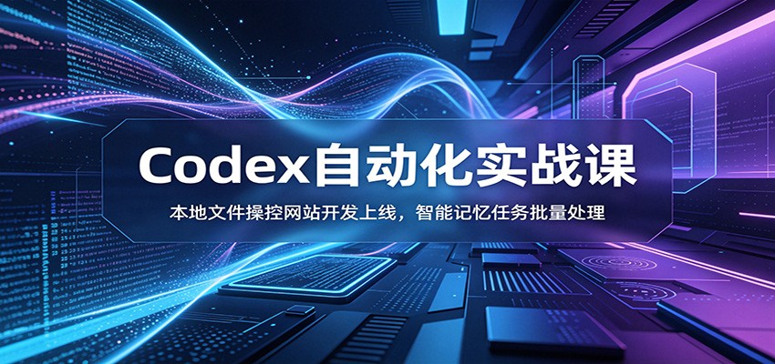Codex自动化实战课：本地文件操控网站开发上线，智能记忆任务批量处理-校睿铺