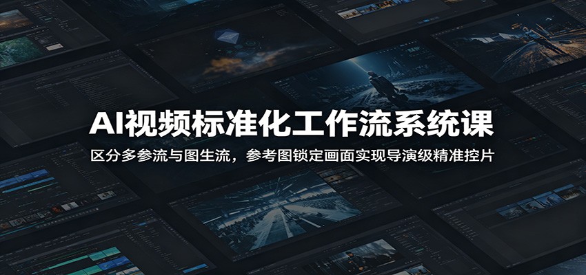 AI视频标准化工作流系统课：区分多参流与图生流，参考图锁定画面实现导演级精准控片-校睿铺