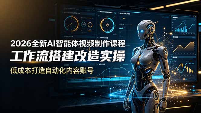 2026全新AI Codex智能体视频制作课程，工作流搭建改造实操，低成本打造自动化内容账号-校睿铺