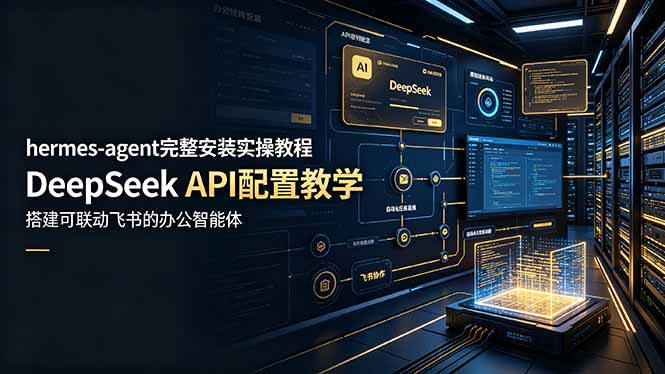 hermes-agent完整安装实操教程，DeepSeek API配置教学，搭建可联动飞书的办公智能体-校睿铺