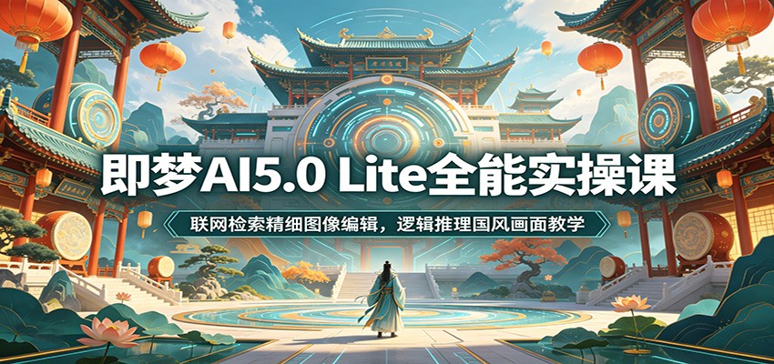 即梦AI5.0 Lite全能实操课：联网检索精细图像编辑，逻辑推理国风画面教学-校睿铺