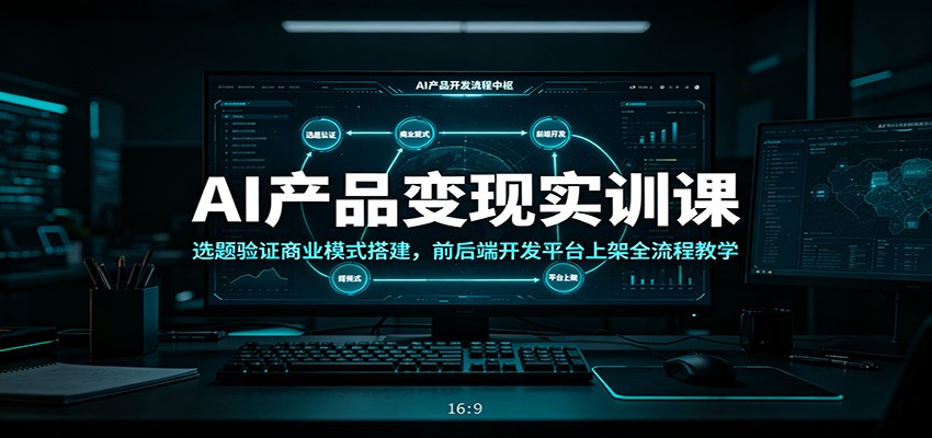AI产品变现实训课：选题验证商业模式搭建，前后端开发平台上架全流程教学-校睿铺