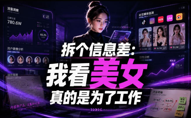 【理直气壮】我给看美女找了一个非常恰当的理由，信息差项目-校睿铺
