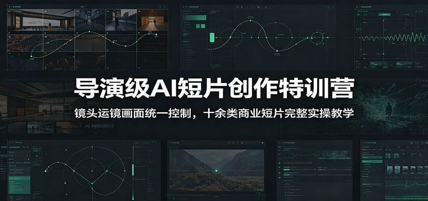 导演级AI短片创作特训营：镜头运镜画面统一控制，十余类商业短片完整实操教学(更新)-校睿铺