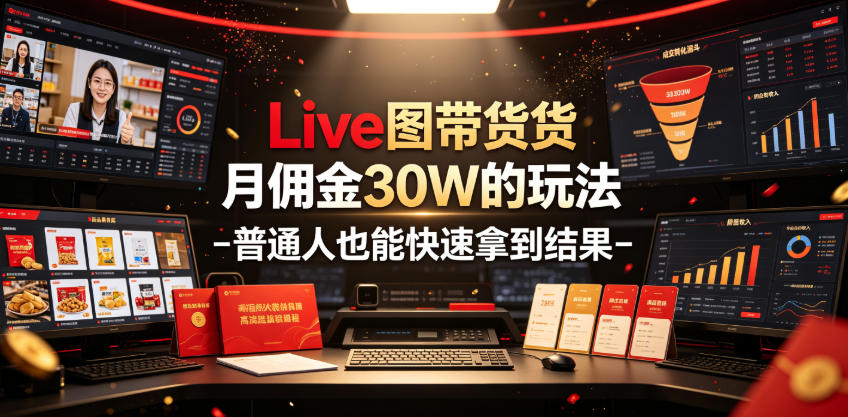 Live图带货月佣金30W的玩法-普通人也能快速拿到结果-校睿铺