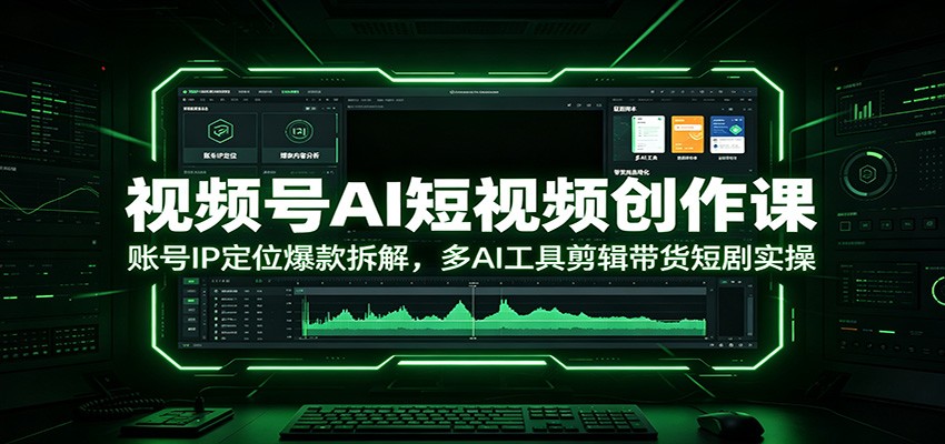 视频号AI短视频创作课：账号IP定位爆款拆解，多AI工具剪辑带货短剧实操-校睿铺