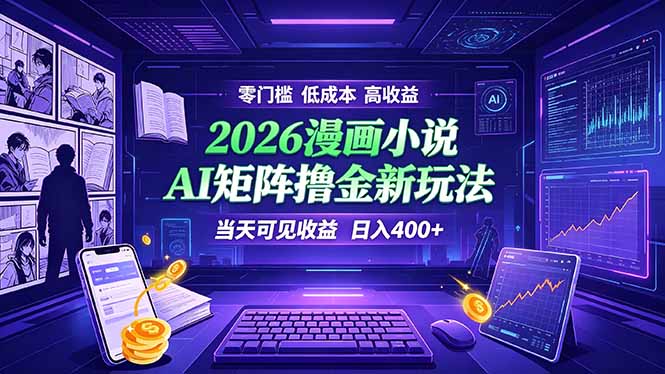 爆款小说漫画大阅读    ai矩阵操作    当天可见收益  日入400+    零门槛    高收益-校睿铺