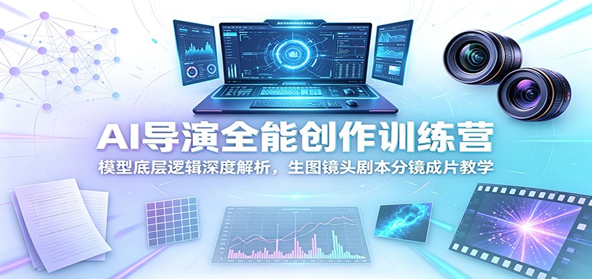 AI导演全能创作训练营：模型底层逻辑深度解析，生图镜头剧本分镜成片教学-校睿铺