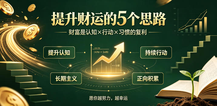 付费文章：提升财运的5个思路——财富是认知x行动x习惯的复利，愿你越努力，越幸运-校睿铺