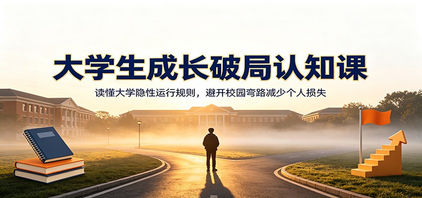 大学生成长破局认知课：读懂大学隐性运行规则，避开校园弯路减少个人损失-校睿铺