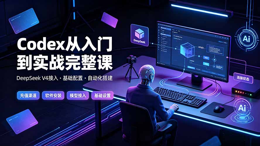 Codex从入门到实战完整课｜充值·安装·接入DeepSeek，记忆·插件·Skill·CLI·MCP全拆解-校睿铺