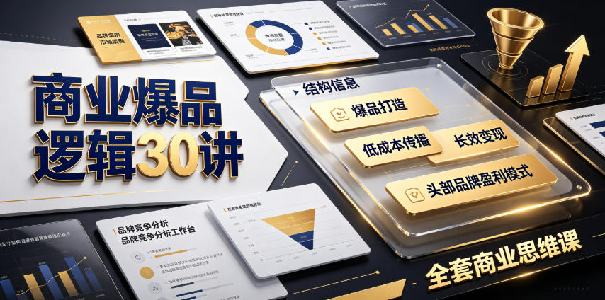 商业爆品逻辑30讲｜拆解各行各业头部品牌盈利模式，吃透爆品打造、低成本传播、长效变现全套商业思维课-校睿铺