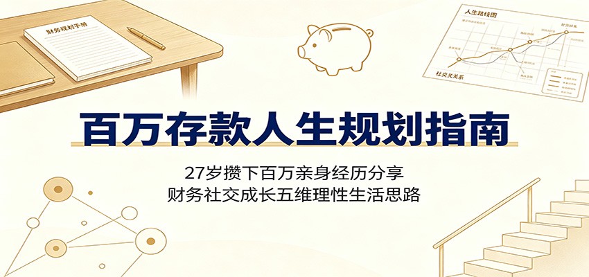 百万存款人生规划指南：27岁攒下百万亲身经历分享，财务社交成长五维理性生活思路-校睿铺