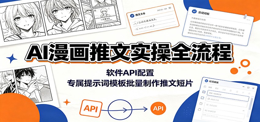 AI漫画推文实操全流程：软件API配置，专属提示词模板批量制作推文短片-校睿铺