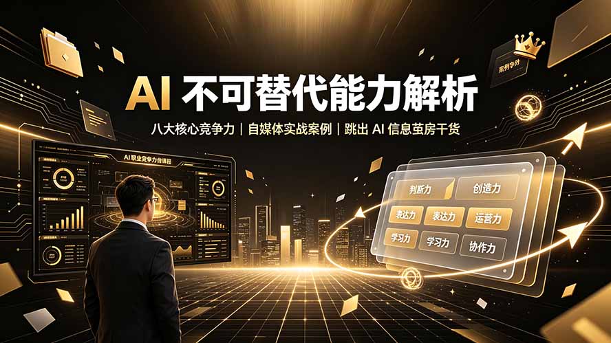 付费文章：AI 不可替代能力解析▸八大核心竞争力｜自媒体实战案例｜跳出 AI 信息茧房干货-校睿铺