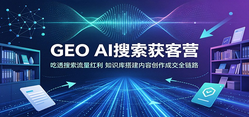 GEO AI搜索获客营：吃透搜索流量红利，知识库搭建内容创作成交全链路-校睿铺