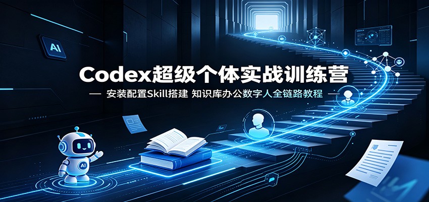 Codex超级个体实战训练营：安装配置Skill搭建，知识库办公数字人全链路教程-校睿铺