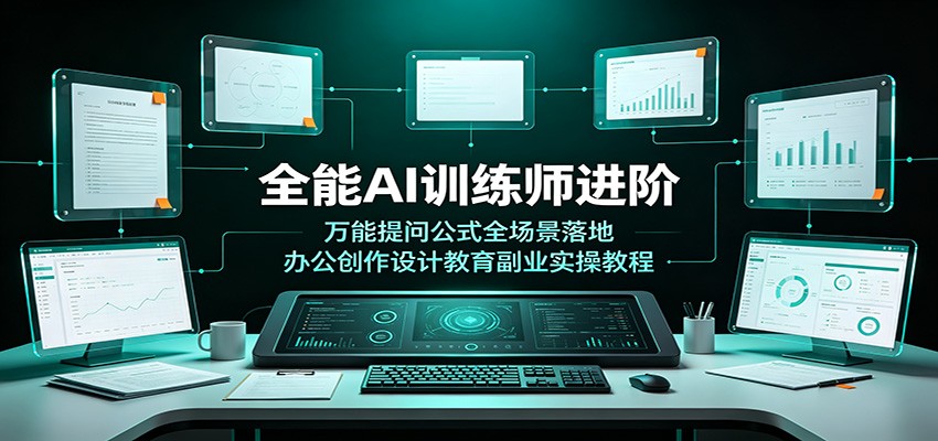 全能AI训练师进阶：万能提问公式全场景落地，办公创作设计教育副业实操教程-校睿铺