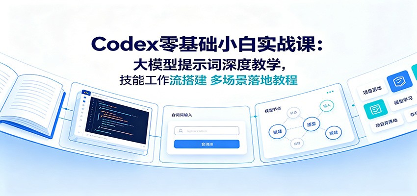 Codex零基础小白实战课：大模型提示词深度教学，技能工作流搭建多场景落地教程-校睿铺