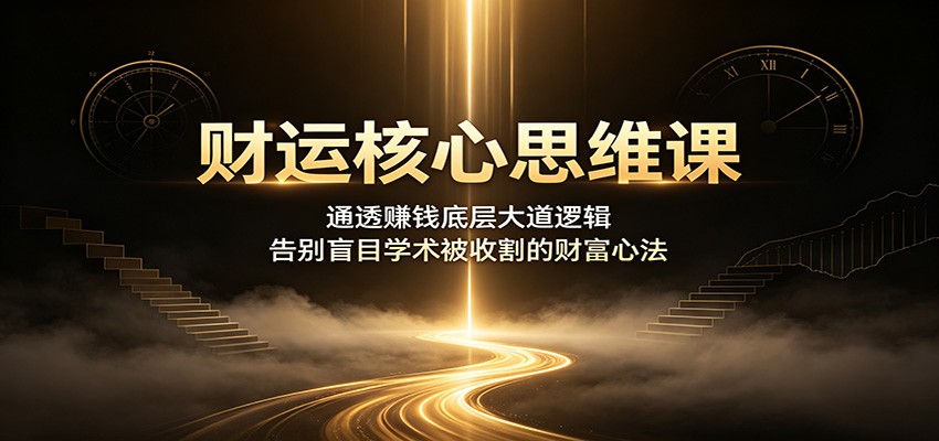 财运核心思维课：通透赚钱底层大道逻辑，告别盲目学术被收割的财富心法-校睿铺