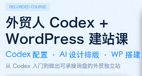 外贸人Codex + WordPress建站课-校睿铺