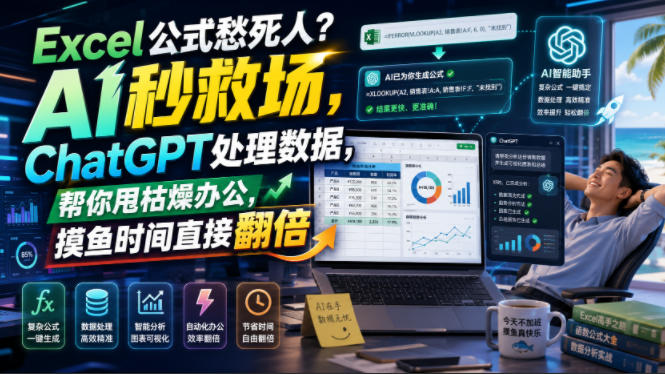 Excel公式愁死人？AI秒救场，ChatGPT处理数据，帮你甩枯燥办公，摸鱼时间直接翻倍【原创双语字幕】-校睿铺