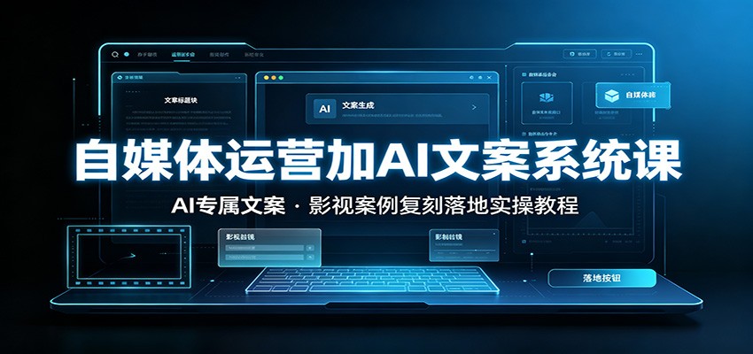 自媒体运营加AI文案系统课：：AI专属文案，影视案例复刻落地实操教程-校睿铺