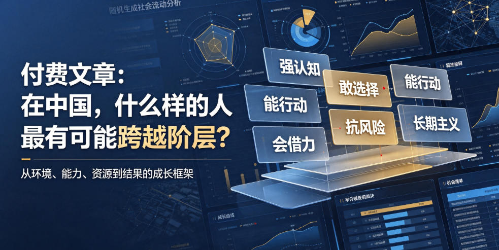 付费文章：在中国，什么样的人最有可能跨越阶层？-校睿铺