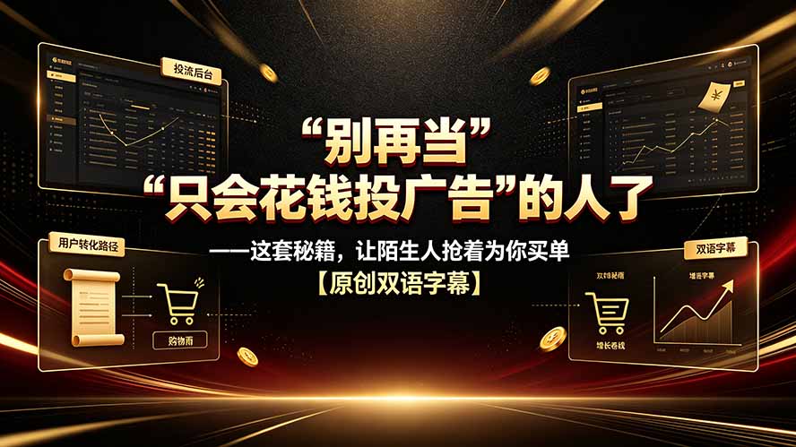 别再当“只会花钱投广告”的人了——这套秘籍，让陌生人抢着为你买单【原创双语字幕】-校睿铺