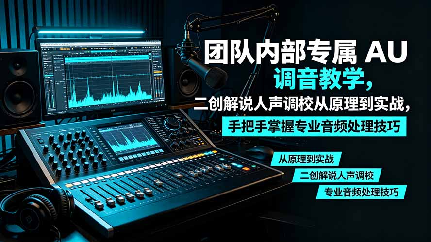 某大佬团队内部专属 AU 调音教学，二创解说人声调校从原理到实战，手把手掌握专业音频处理技巧-校睿铺