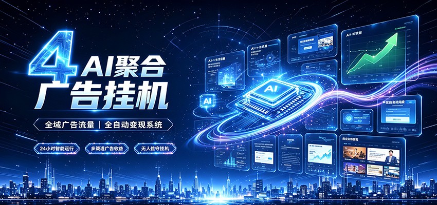 全域广告流量聚合，AI无人挂机稳赚佣金，打造长期稳定被动收入副业-校睿铺
