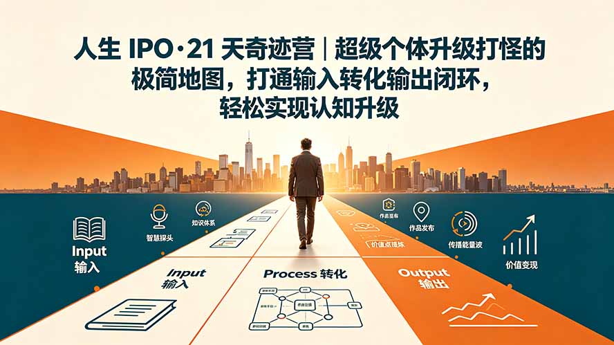 人生 IPO-21 天奇迹营｜超级个体升级打怪的极简地图，打通输入转化输出闭环，轻松实现认知升级-校睿铺
