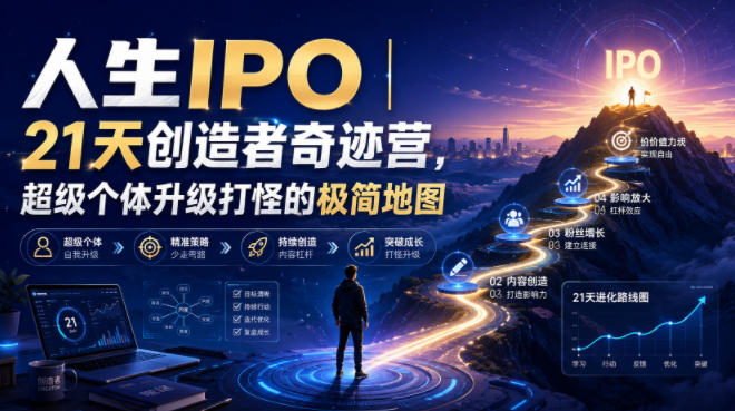 人生IPO︱21天创造者奇迹营，​超级个体升级打怪的极简地图-校睿铺