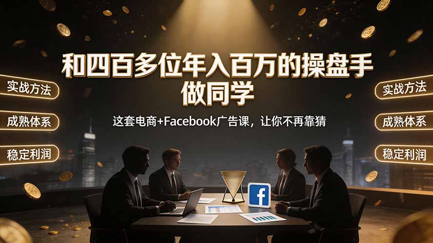 和四百多位年入百万的操盘手做同学——这套电商+Facebook广告课，让你不再靠猜【原创双语字幕】-校睿铺