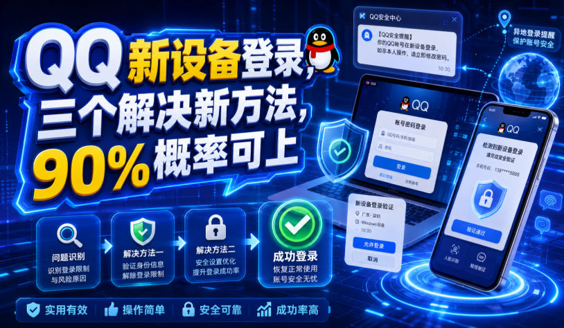 QQ新设备登录，三个解决新方法，90%概率可上-校睿铺