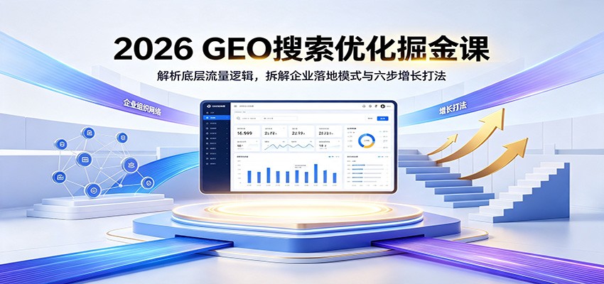 2026 GEO搜索优化掘金课：解析底层流量逻辑，拆解企业落地模式与六步增长打法-校睿铺