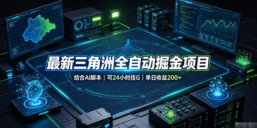 最新三角洲全自动掘金项目，结合AI脚本，可24小时挂G，单日收益200+【揭秘】-校睿铺