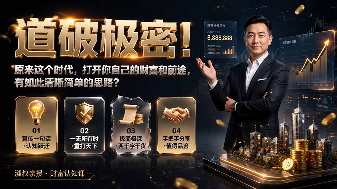 付费文章：道破极密！原来这个时代，打开你自己的财富和前途，有如此清晰简单的思路？-校睿铺
