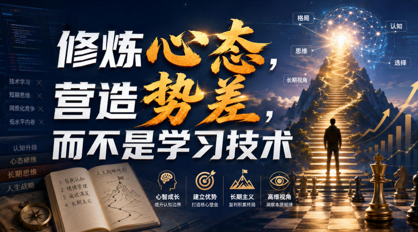 付费文章：修炼心态，营造势差，而不是学习技术-校睿铺