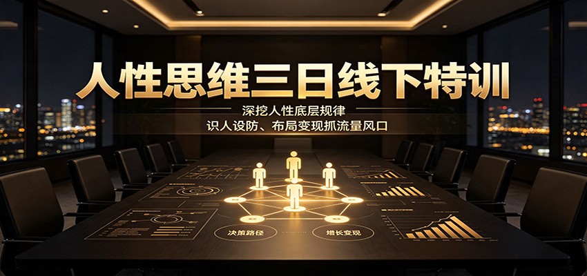 人性思维三日线下特训：深挖人性底层规律，识人设防、布局变现抓流量风口-校睿铺