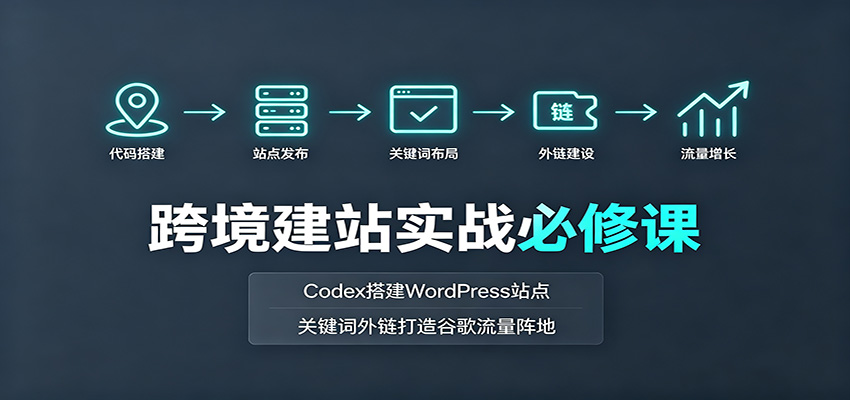 跨境建站实战必修课：Codex搭建WordPress站点，关键词外链打造谷歌流量阵地-校睿铺