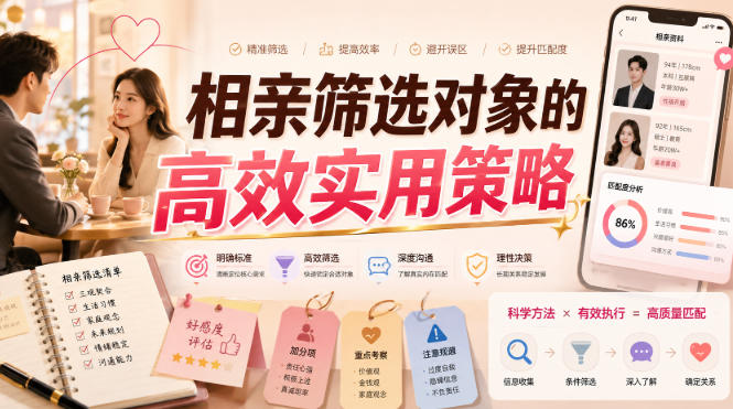 付费文章：相亲筛选对象的高效实用策略-校睿铺