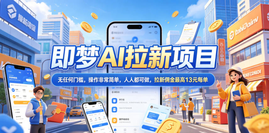 2026年即梦AI拉新项目最新玩法，无任何门槛，操作非常简单，人人都可做，拉新佣金最高13米每单(更新08月07日)-校睿铺